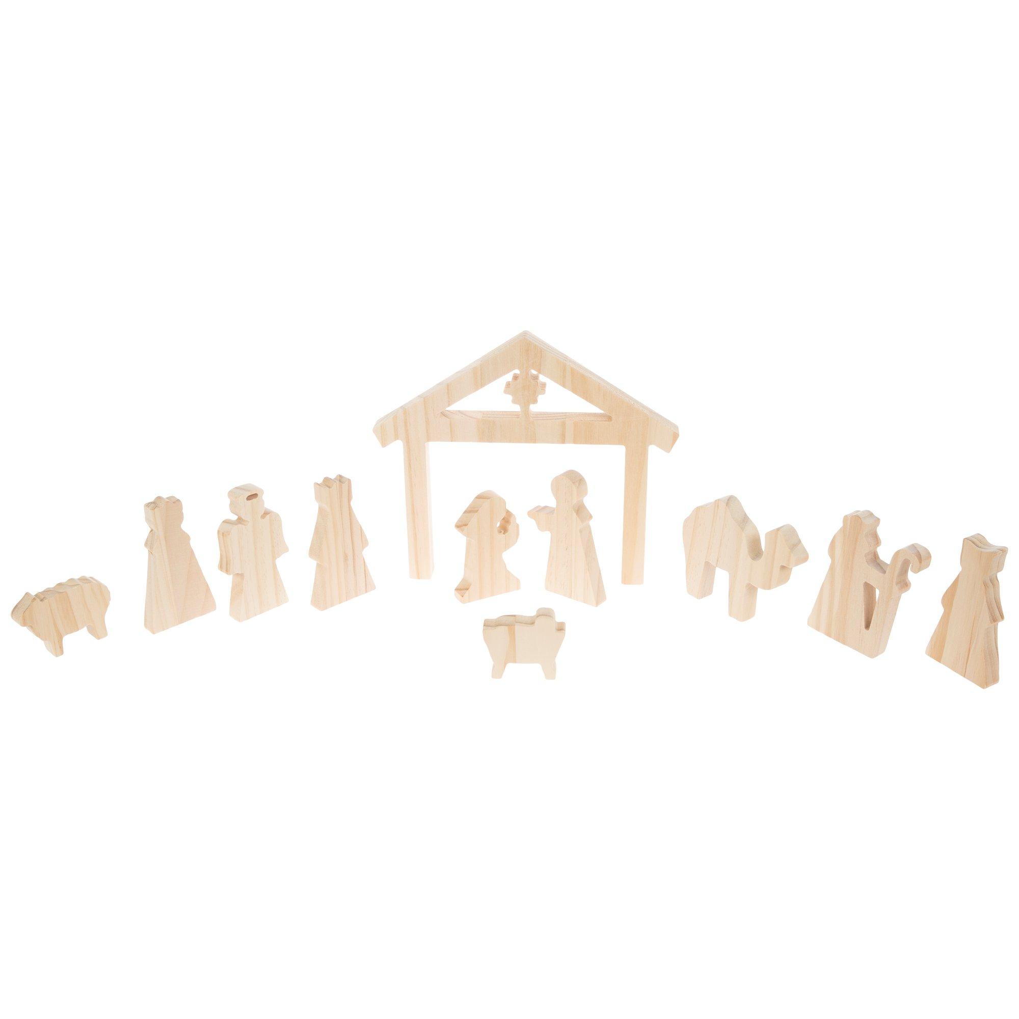 Wood Nativity Scene view 1