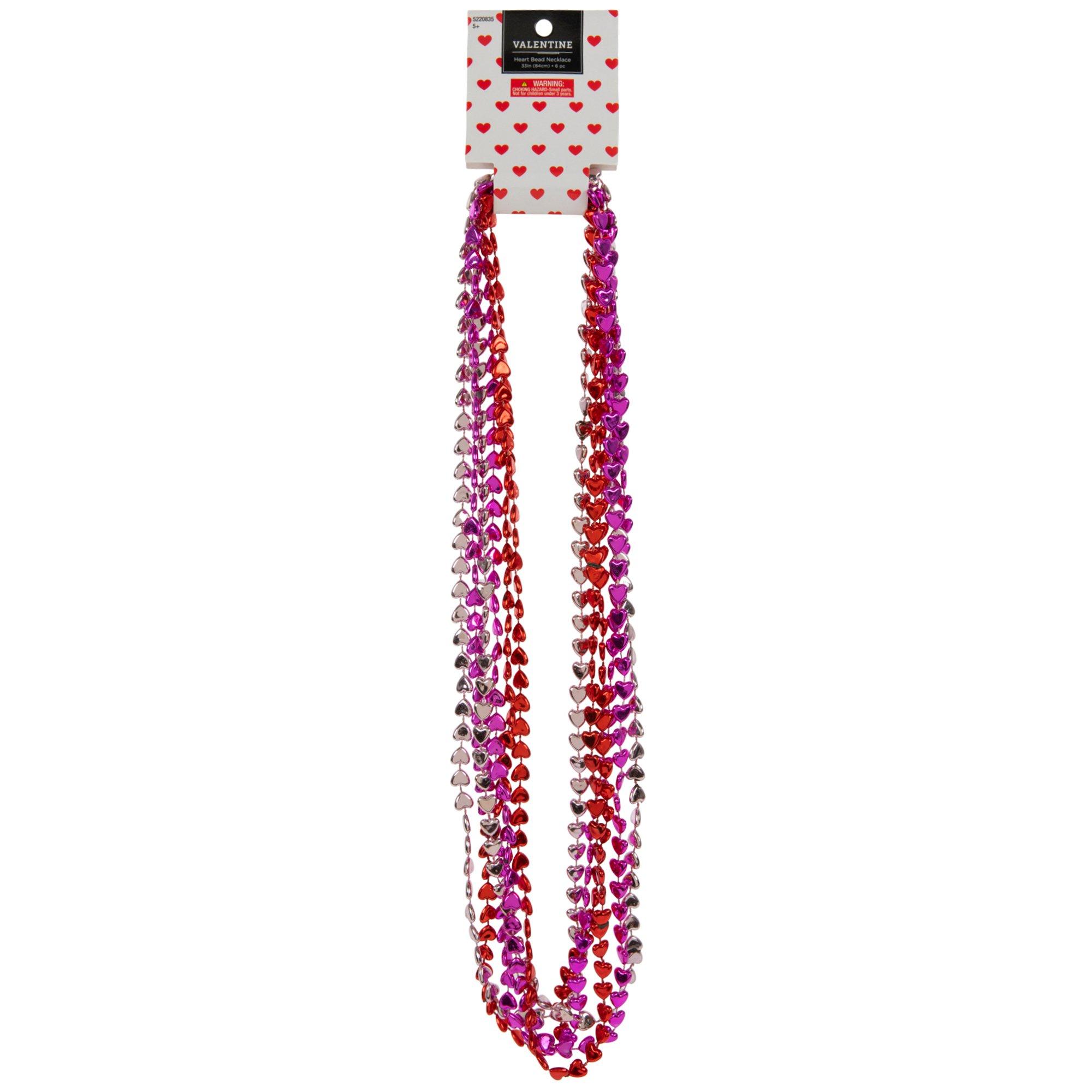 ◆VVV◆ Pink Ribbon Heart Mix Bead Necklace 23FWNK086PKF 31jR8SHITmL.jpg_BO30,255,255,