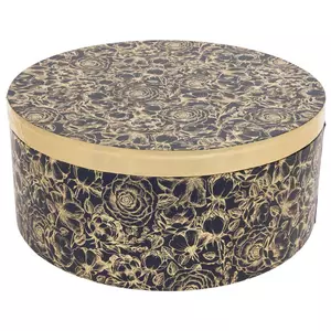 Gold Floral Round Box