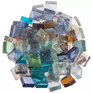 Iridescent Square Glass Mosaic Gems