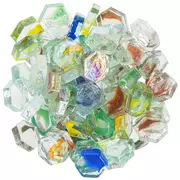 Iridescent Hexagon Glass Mosaic Gems
