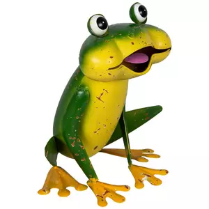 Distressed Squatting Metal Frog