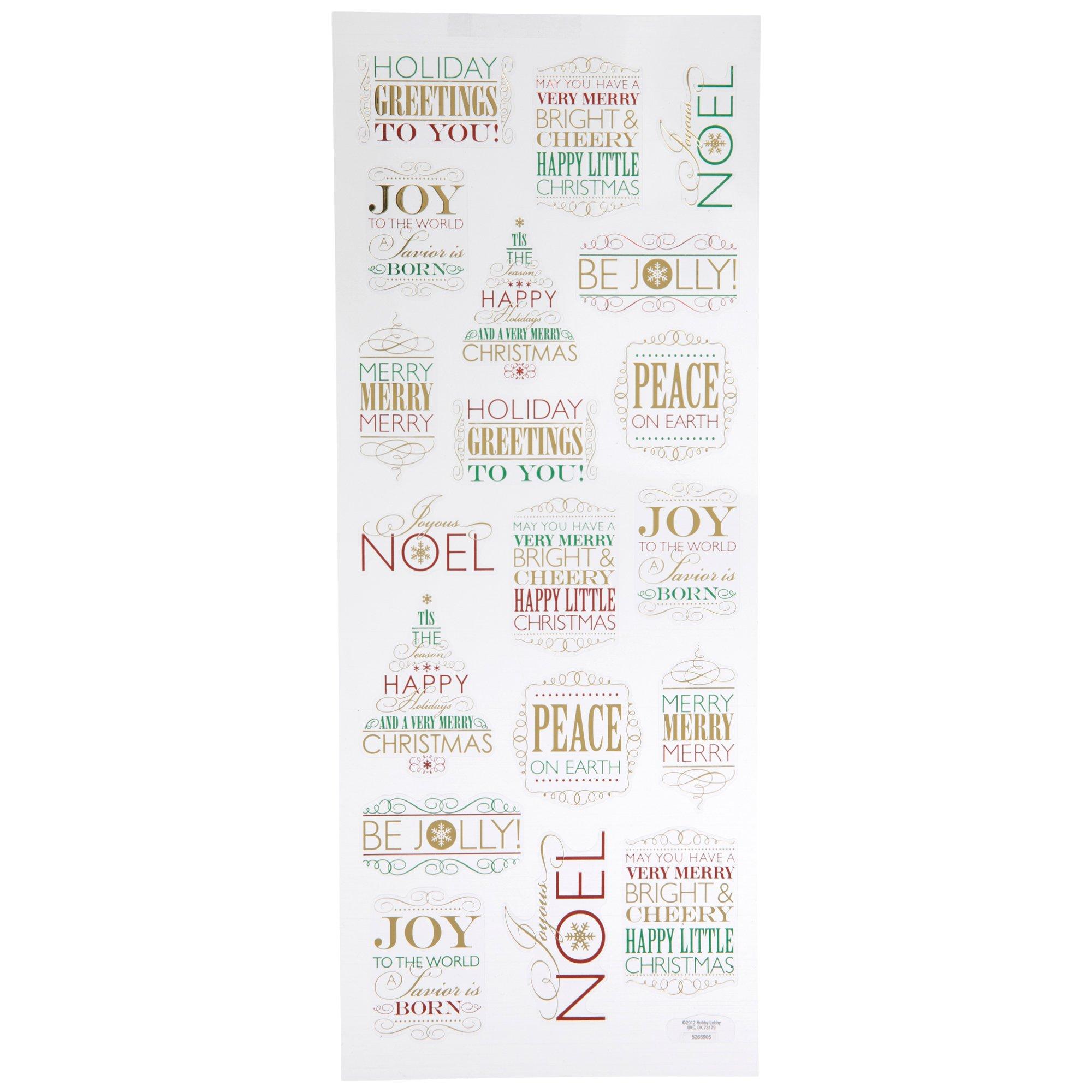 Christmas Sayings Foil Stickers view 1