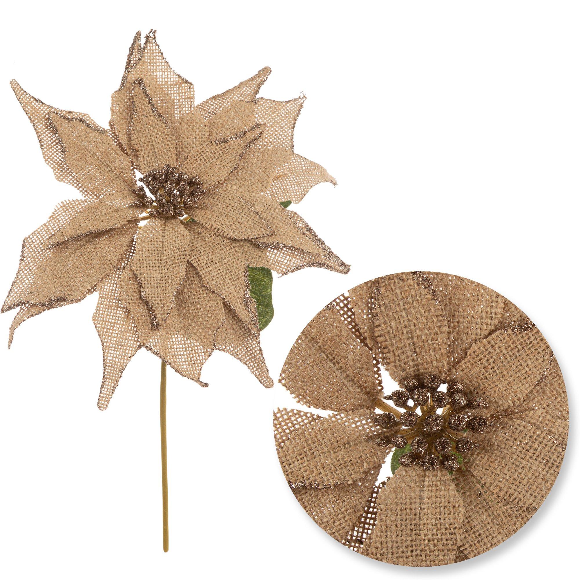 Burlap Poinsettia Pick | Hobby Lobby | 5278080