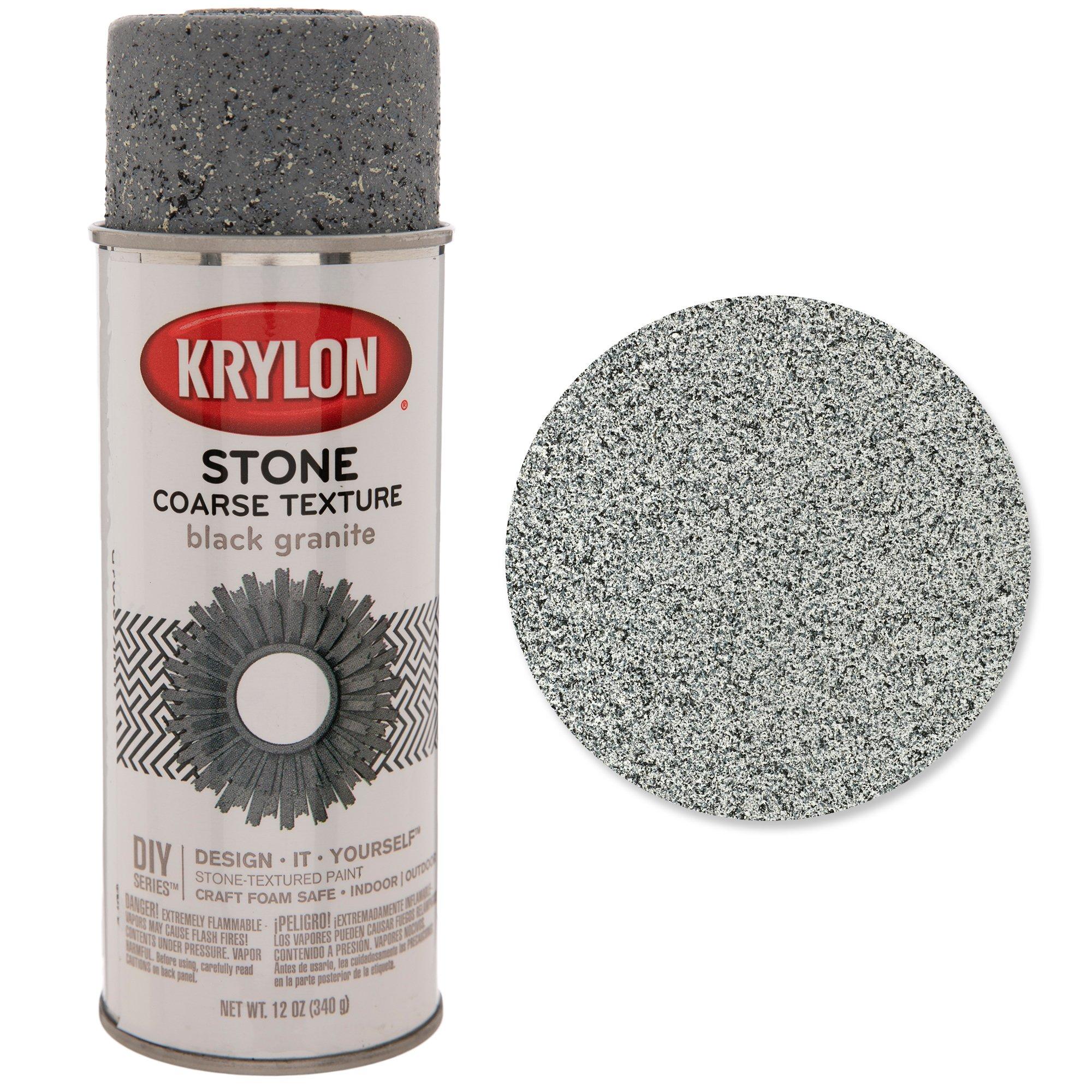 Krylon K18201 Coarse Stone Texture Finish Spray Paint, Black Granite, 12  Ounce