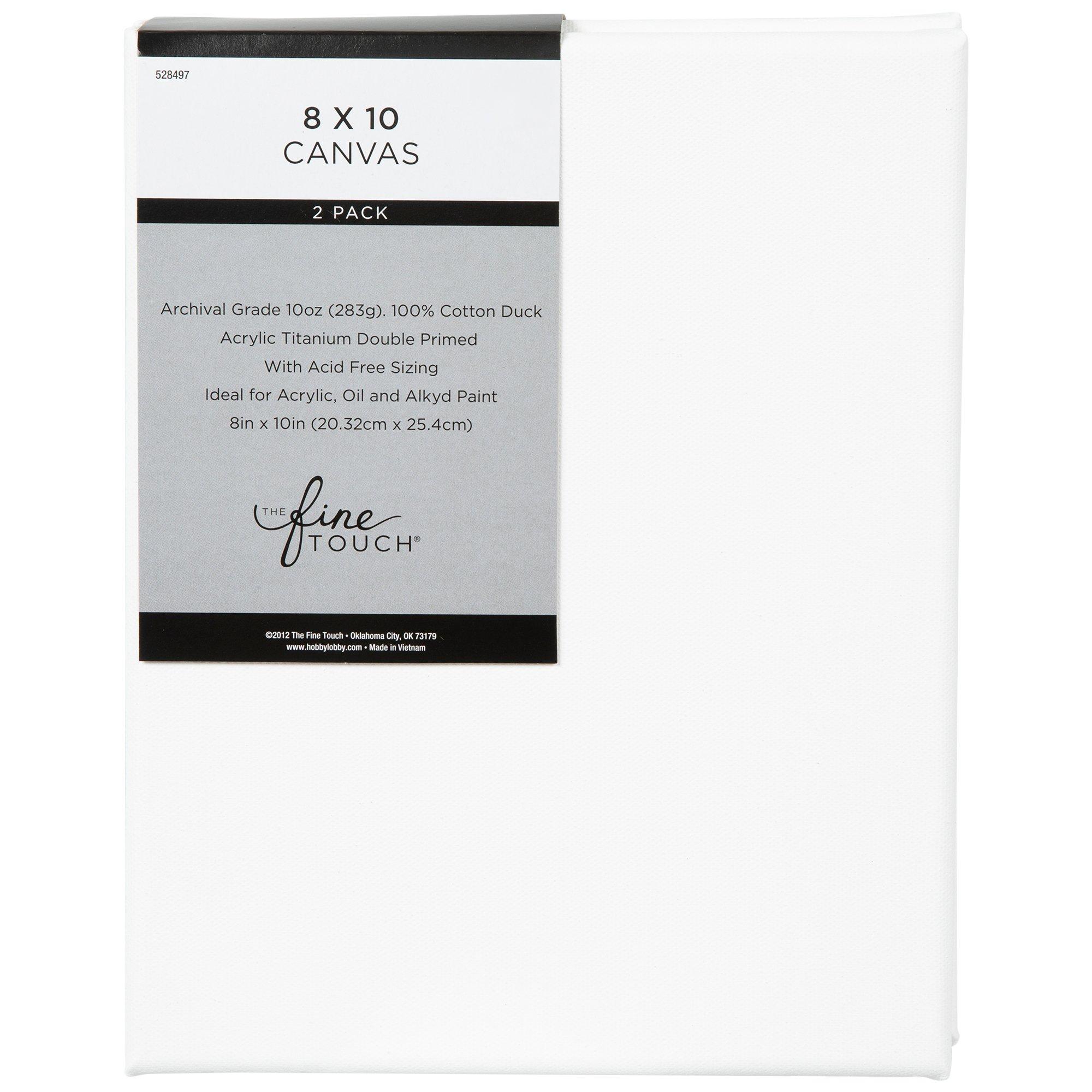 The Fine Touch Blank Canvas Set 8" x 10" dimensions view 1