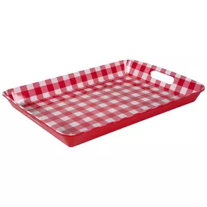 Red & White Gingham Tray