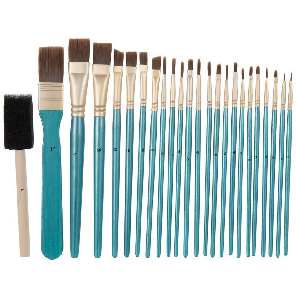 Multi-Purpose Foam & Craft Paint Brushes - 25 Piece Set