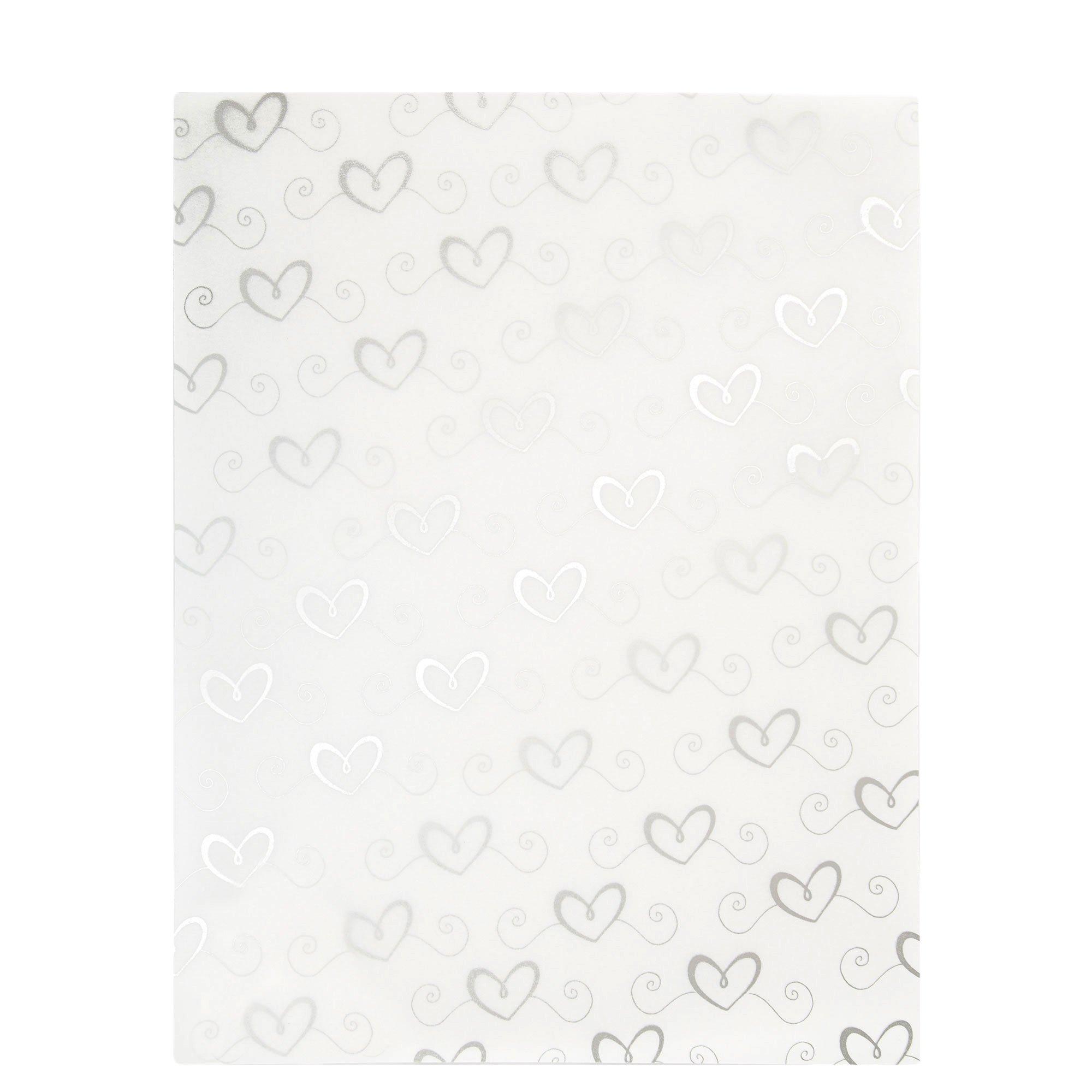 Silver Swirl Hearts Vellum Paper 8 1/2" x 11" Hobby Lobby 528919