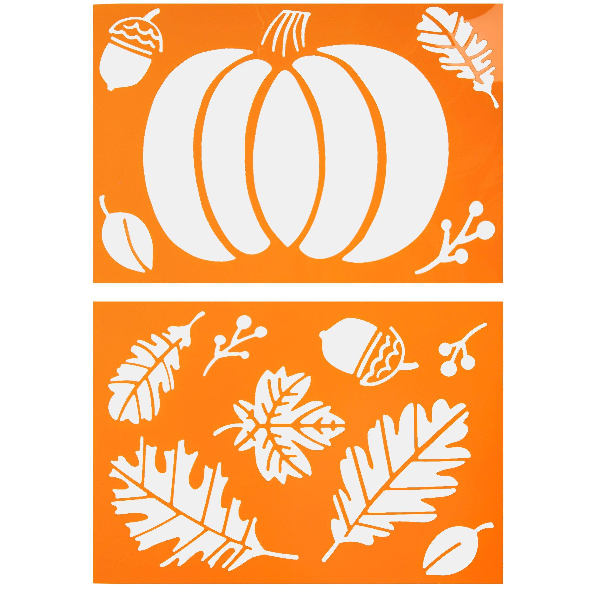 Pumpkin, Leaves & Acorns Fall Stencils Hobby Lobby 5302070