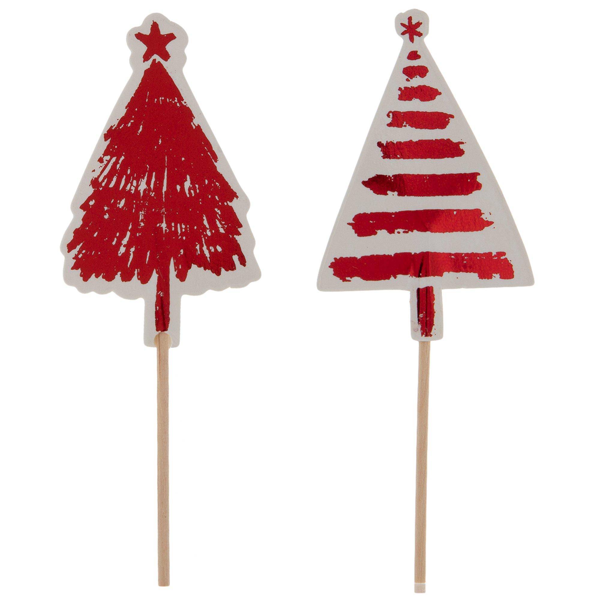Red Foil Tree Cupcake Toppers Hobby Lobby 5302575