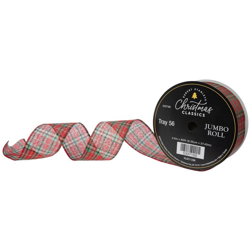Red & Green Plaid Wired Edge Ribbon | Hobby Lobby | 5337100