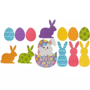 Patterned Easter Egg & Bunny Cutouts