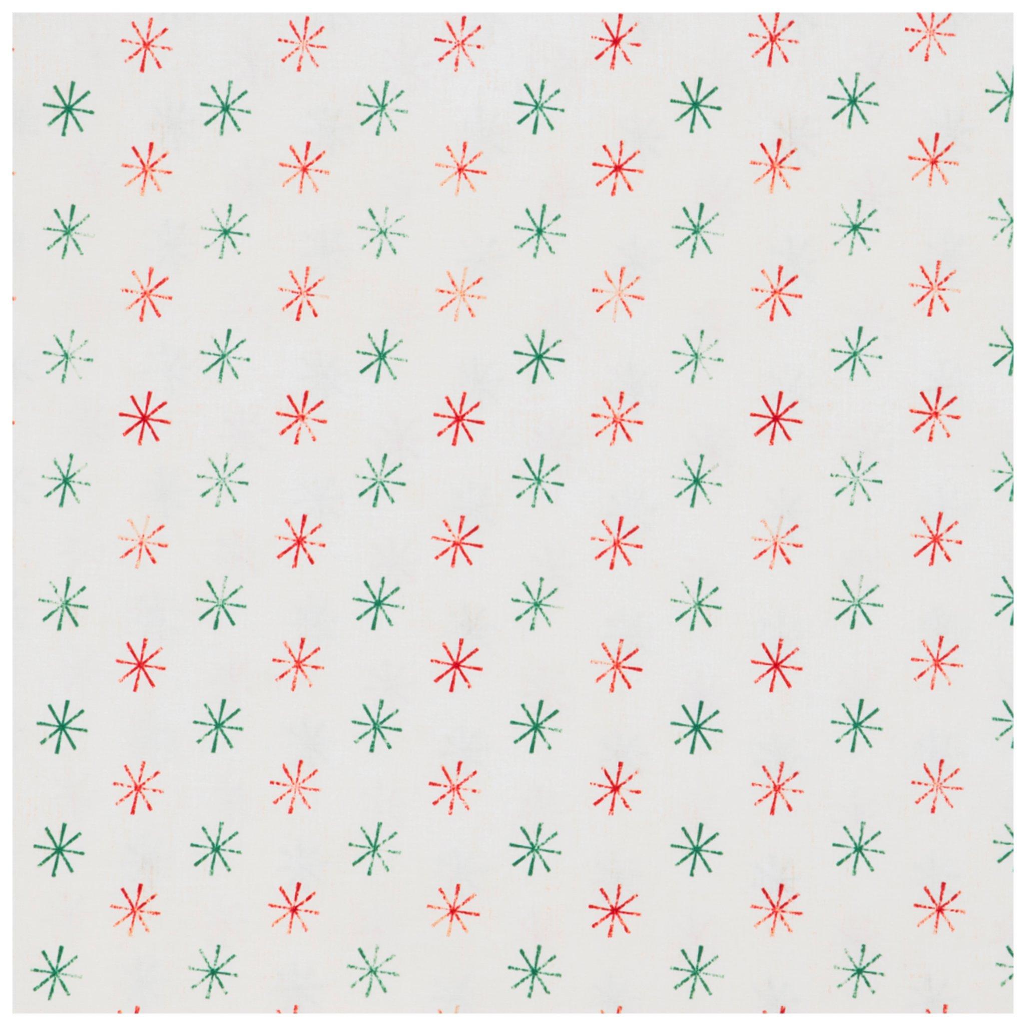 Red & Green Starburst Cotton Fabric Hobby Lobby 5360482