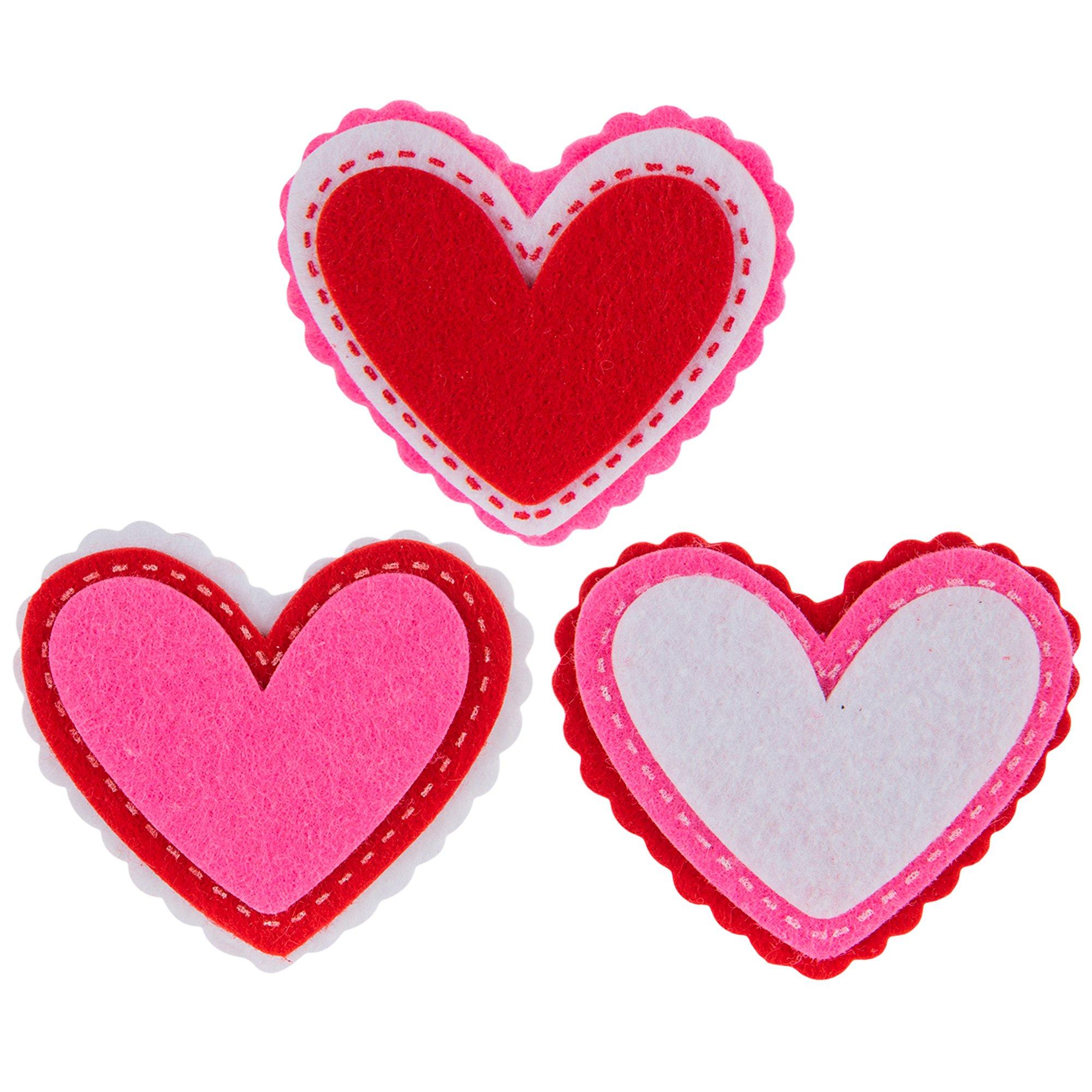 Patterned Glitter Foam Heart Stickers, Hobby Lobby