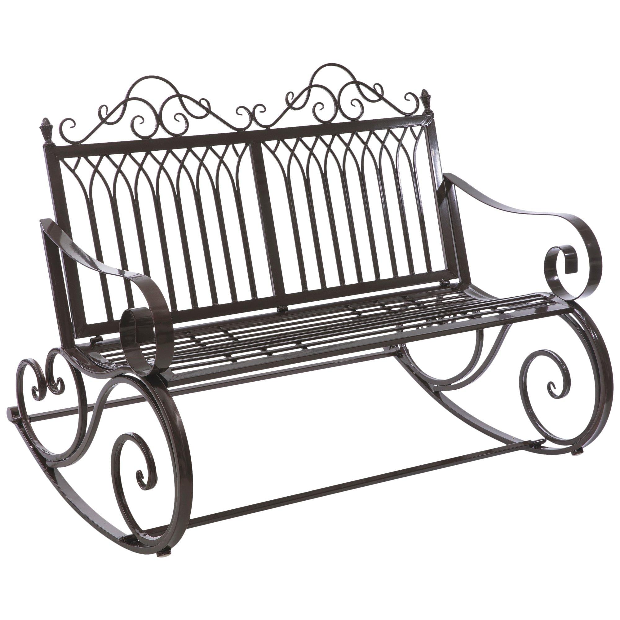 Brown Swirls Metal Rocking Bench Hobby Lobby 5372420