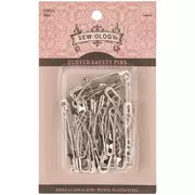Nickel Curved Safety Pins - Size 2