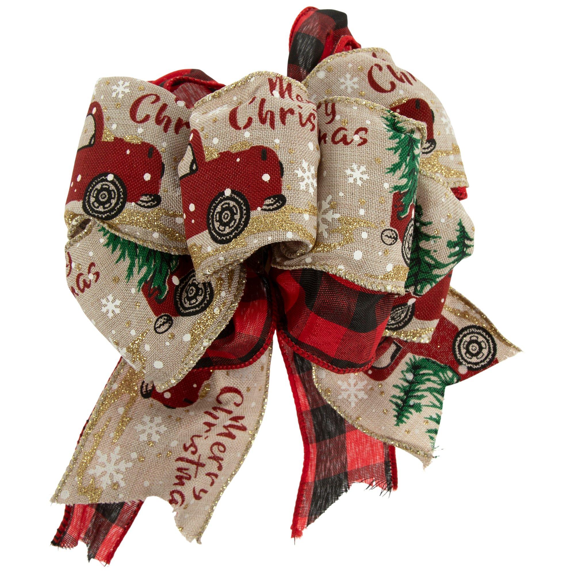 Red Truck & Buffalo Check Gift Bow Hobby Lobby 5386685