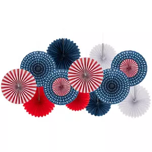 Red, White & Blue Paper Fans