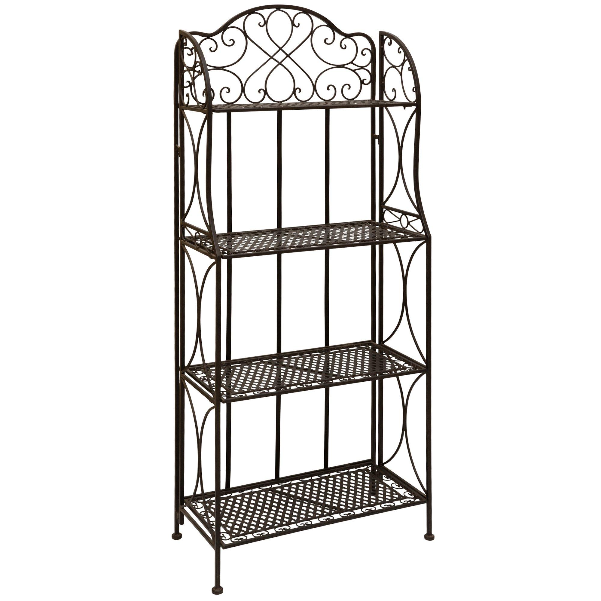 Black Four-Tiered Baker's Rack view 1