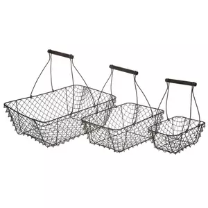 Brown Rectangle Wire Basket Set
