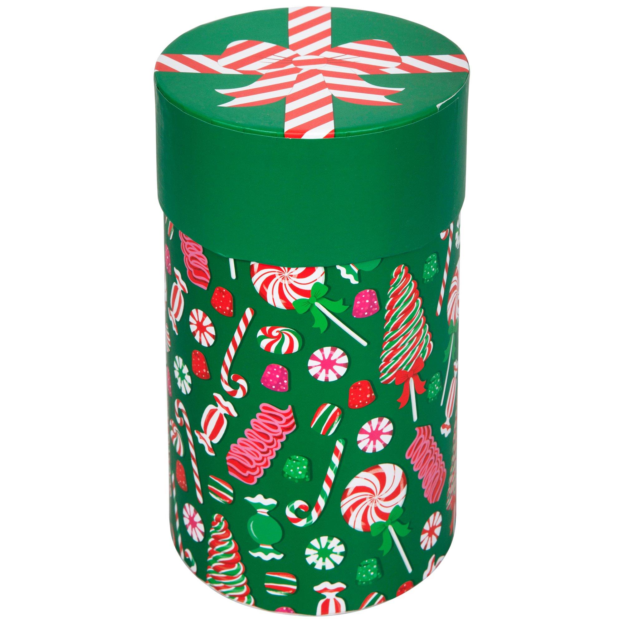 Striped Bow & Christmas Candy Cylinder Gift Box | Hobby Lobby