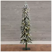 Flocked Alpine Pre-Lit Christmas Tree - 4'