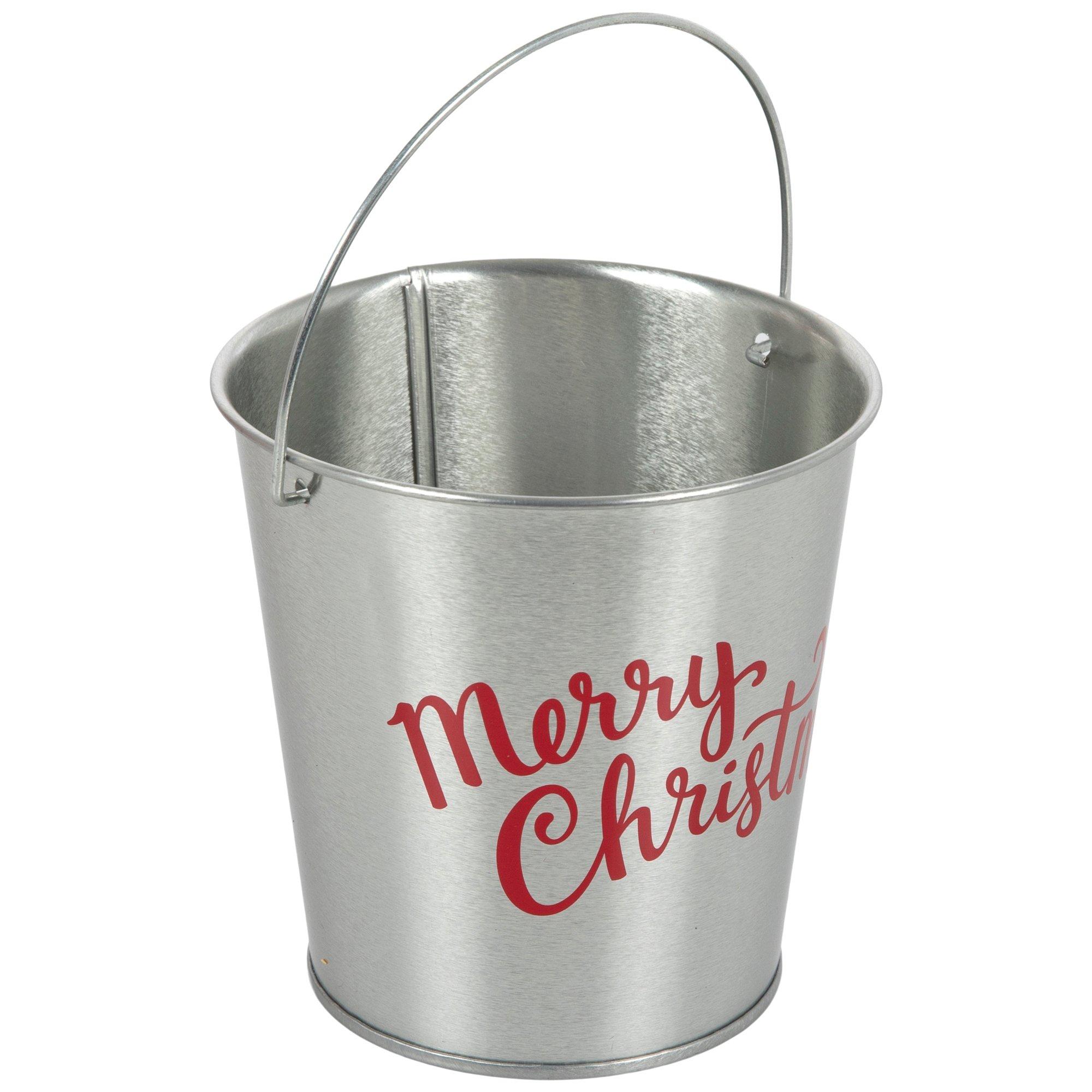 Silver Merry Christmas Bucket view 1