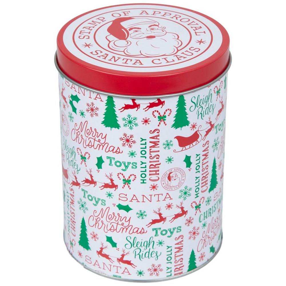 Santa Claus & Holiday Words Round Metal Tin | Hobby Lobby | 5466586