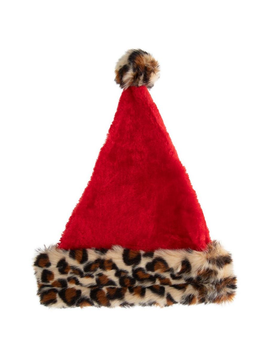 Leopard Print Faux Fur Santa Hat | Hobby Lobby | 5476874 display picture 1