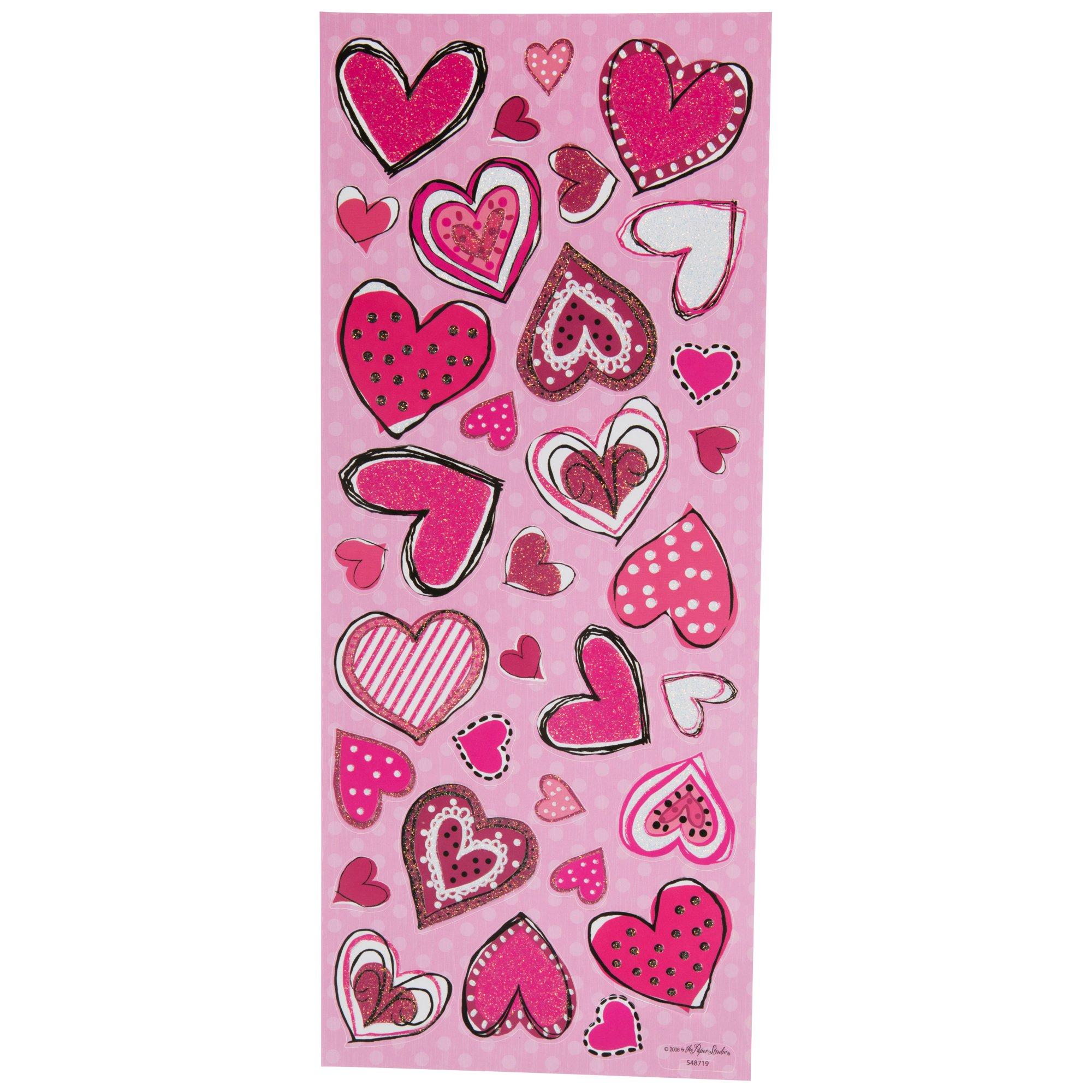 Pink Heart Glitter Stickers | Hobby Lobby | 548719