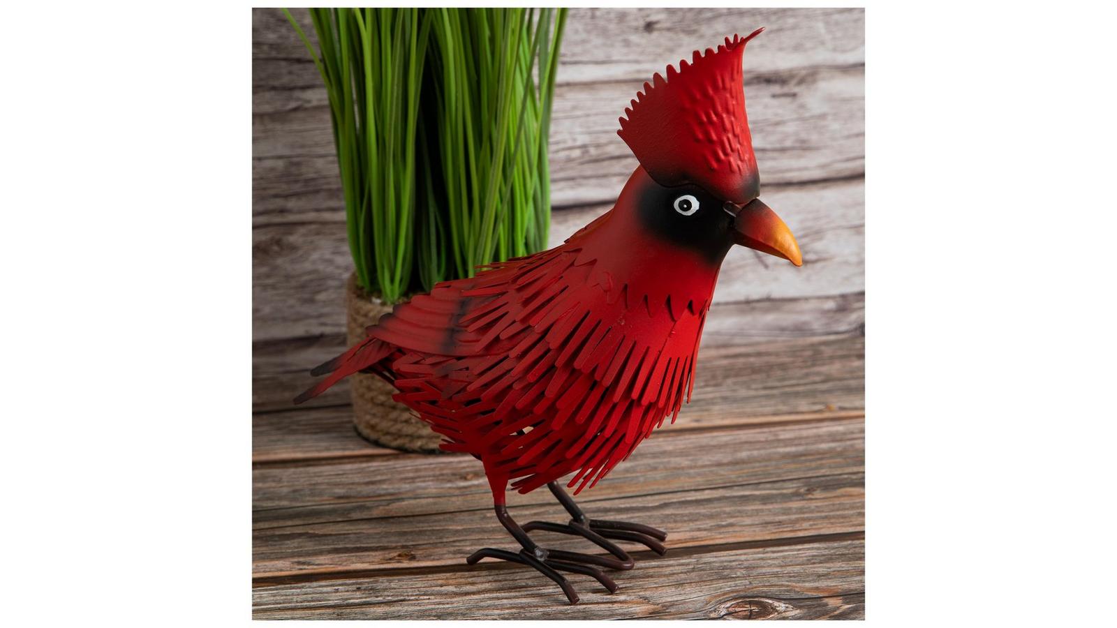 置物  Birds Red Cardinal Amazon.com: 4.25 Inch Cardinal Bird on Snowy Branch