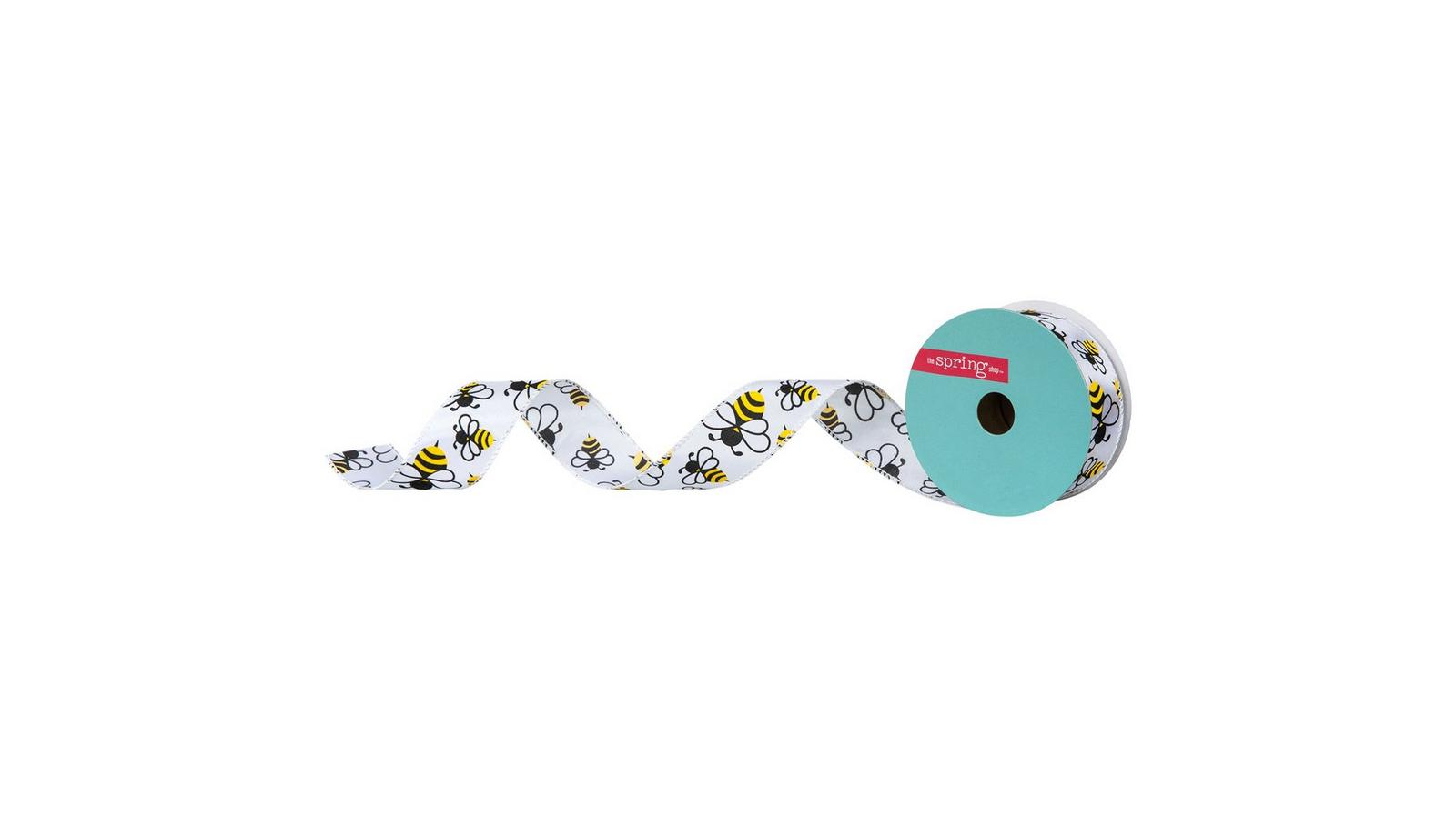 Bee Wired Edge Satin Ribbon - 1 1/2