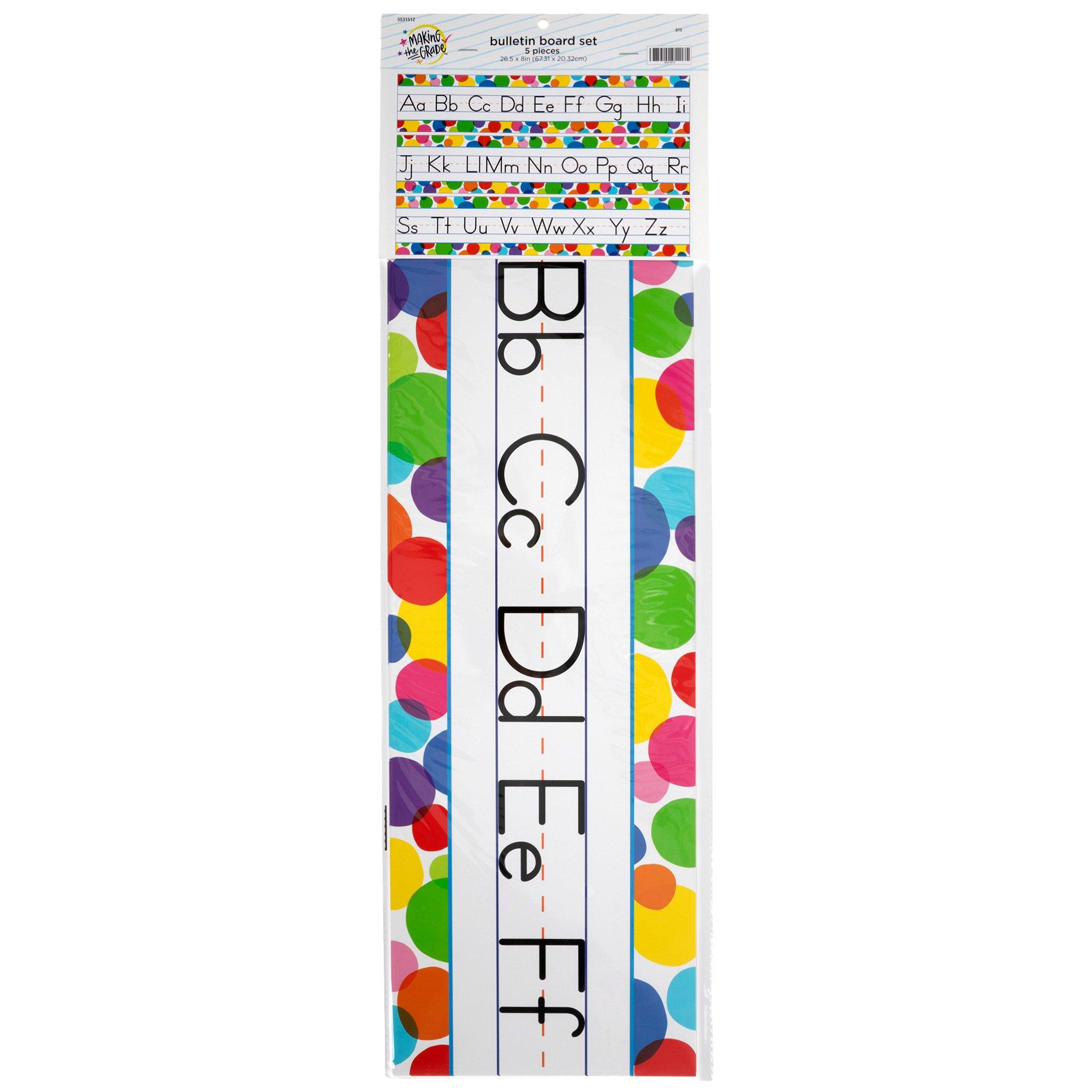 Rainbow Polka Dot Alphabet Bulletin Board Set | Hobby Lobby | 5531512 for Free Printable Extra Large Polka Dot Bulletin Board Letters