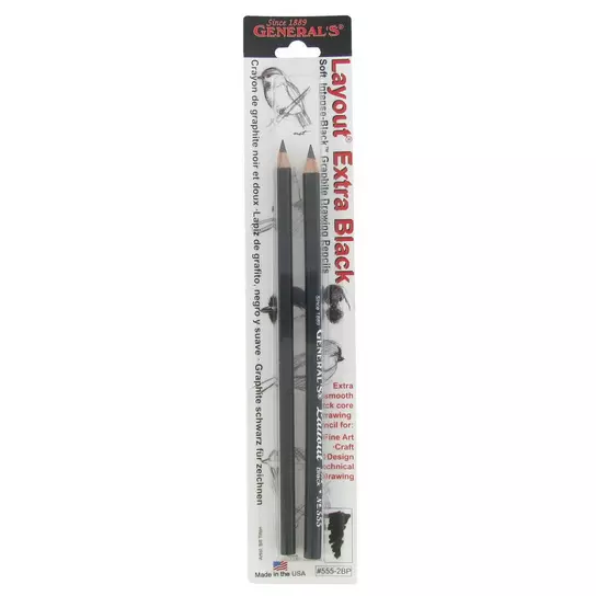 Ebony Graphite Drawing Pencils pack of 2