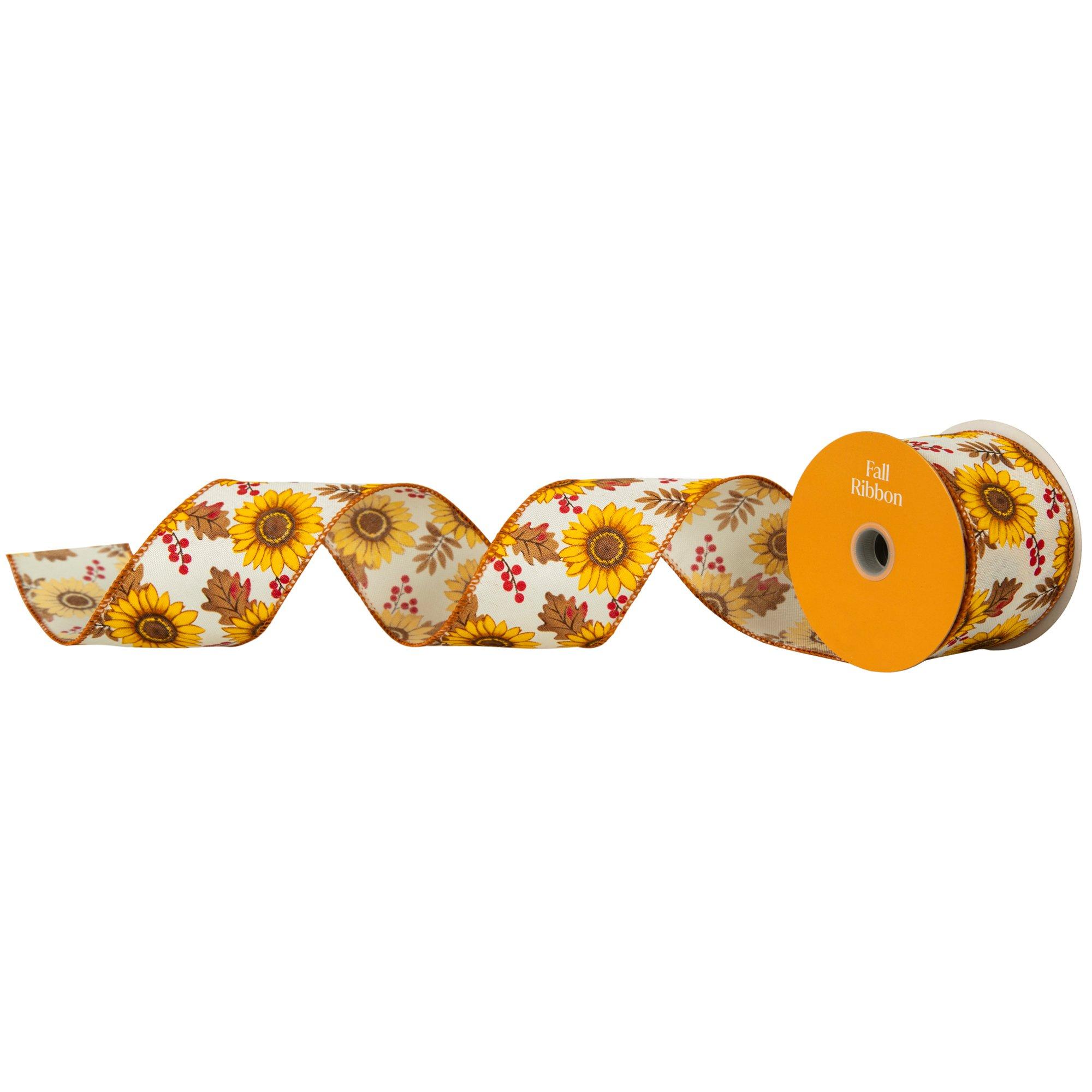 Amazon.com: Whaline 36 Yard Sunflower Wired Edge Ribbon 6