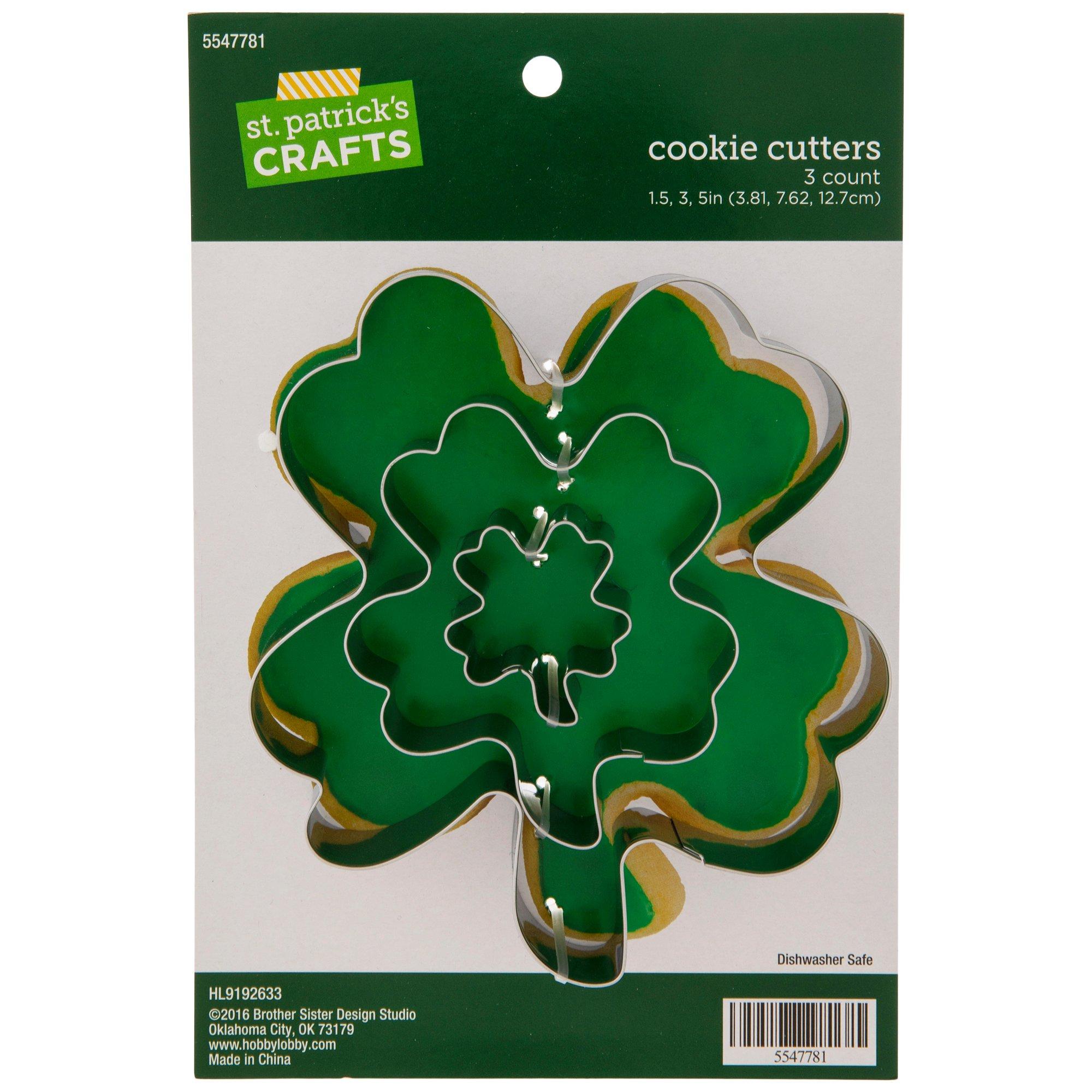 Shamrock Nested Cookie Cutters 3 pc Set Steel St. Patricks Day R&M