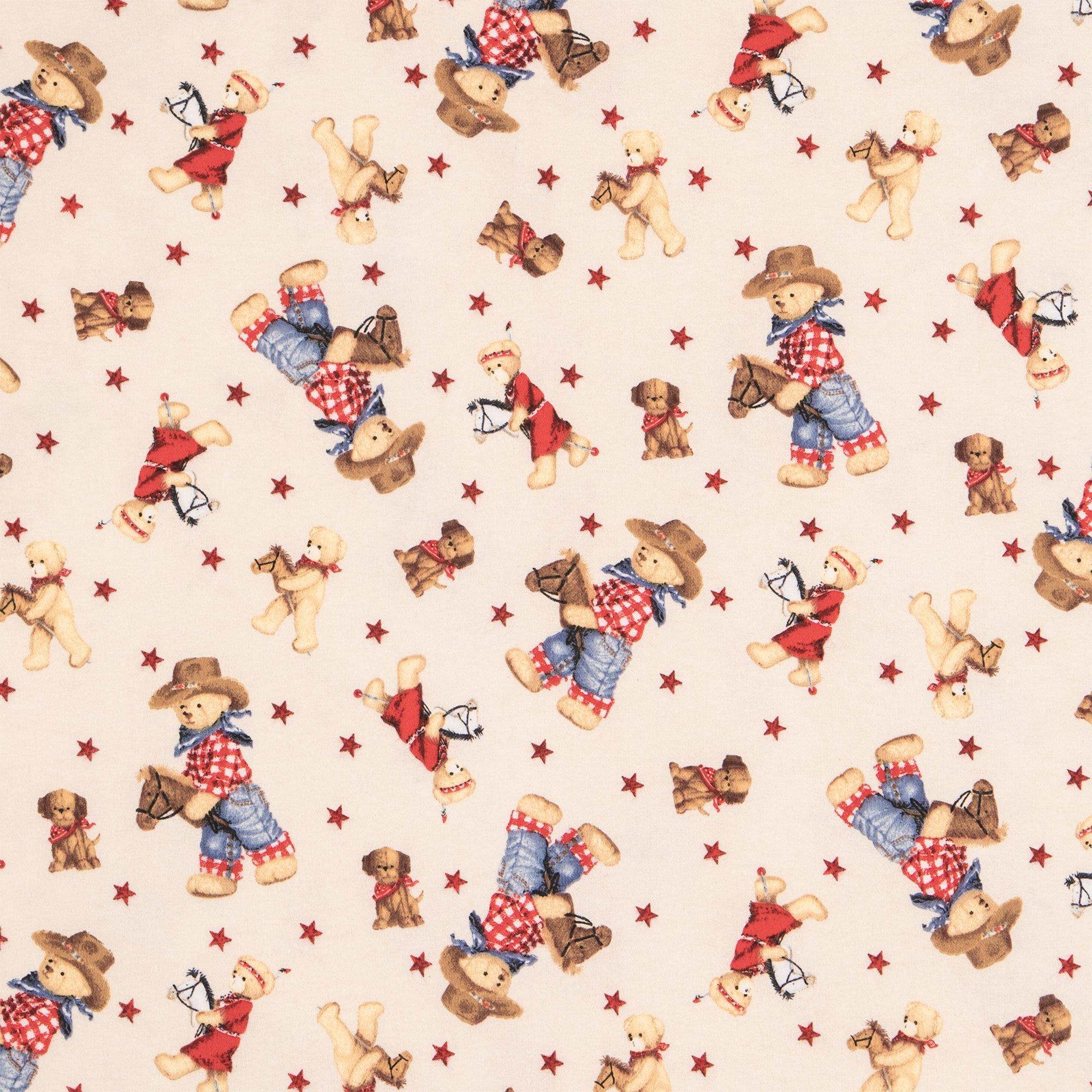 Teddy Bear Print Fabric Material