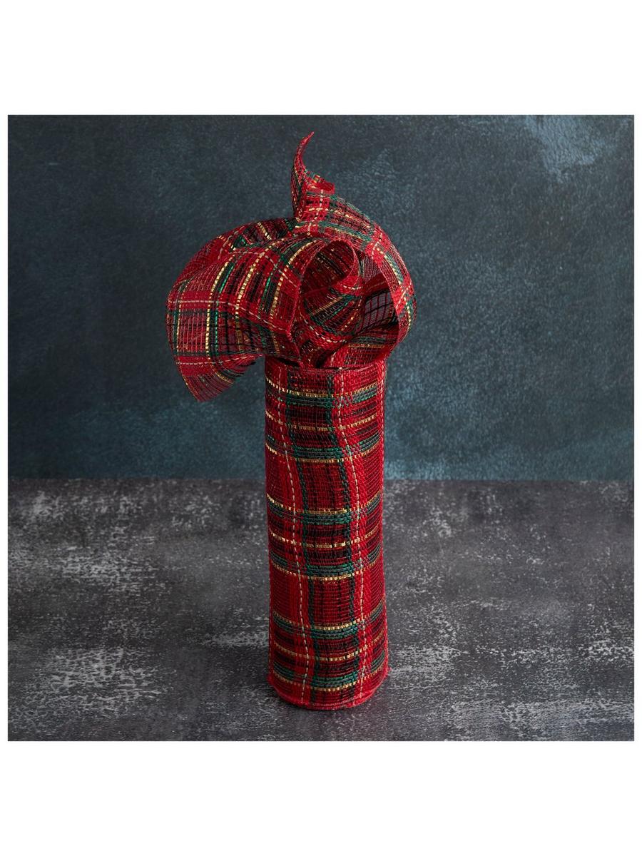 人気ブランドを Plaid Green & Red Deco 10 - Ribbon Mesh クラフト・布製品