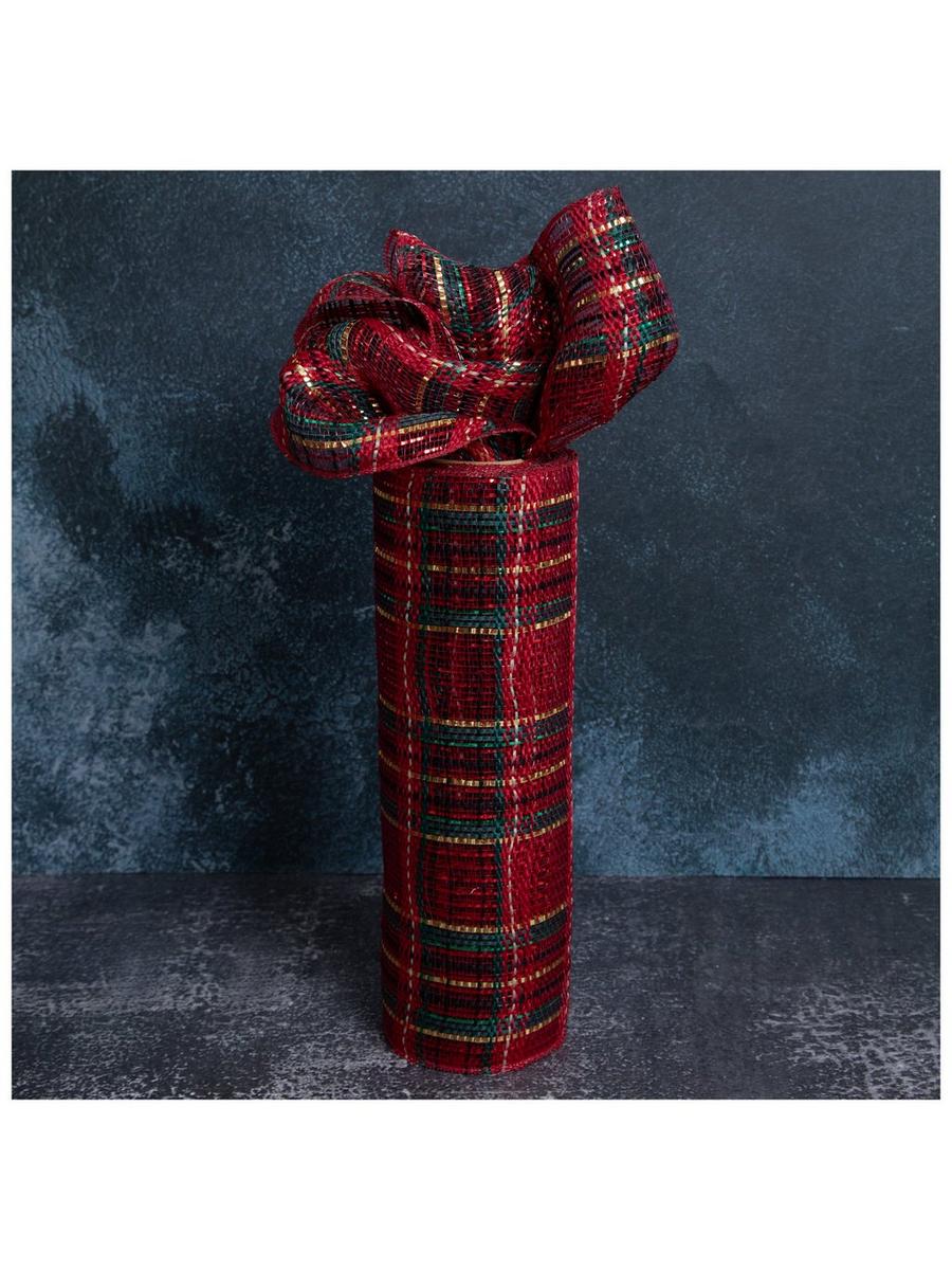 Red & Green Plaid Deco Mesh Ribbon - 10