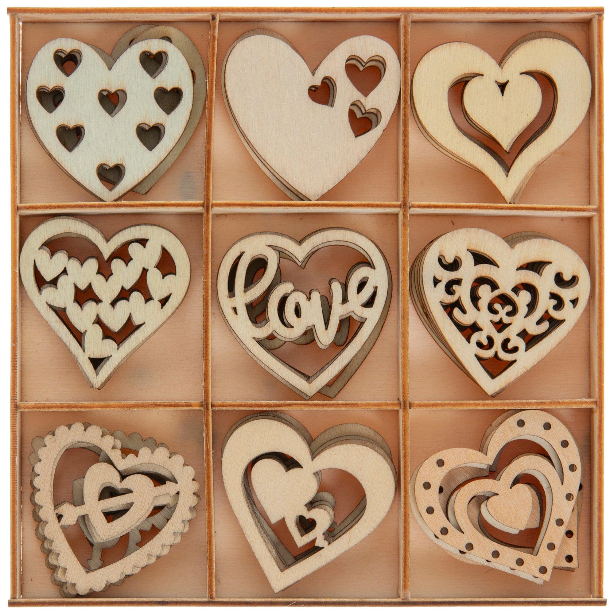 Mini Heart Wood Shapes view 1