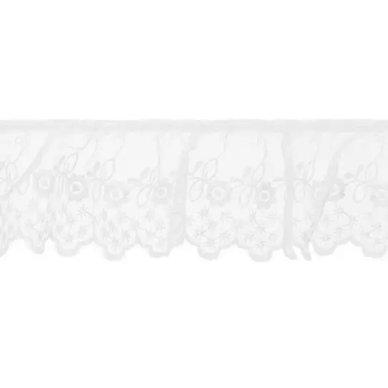 White Ruffled Edge Lace Trim - 3'' (WT0300U04)