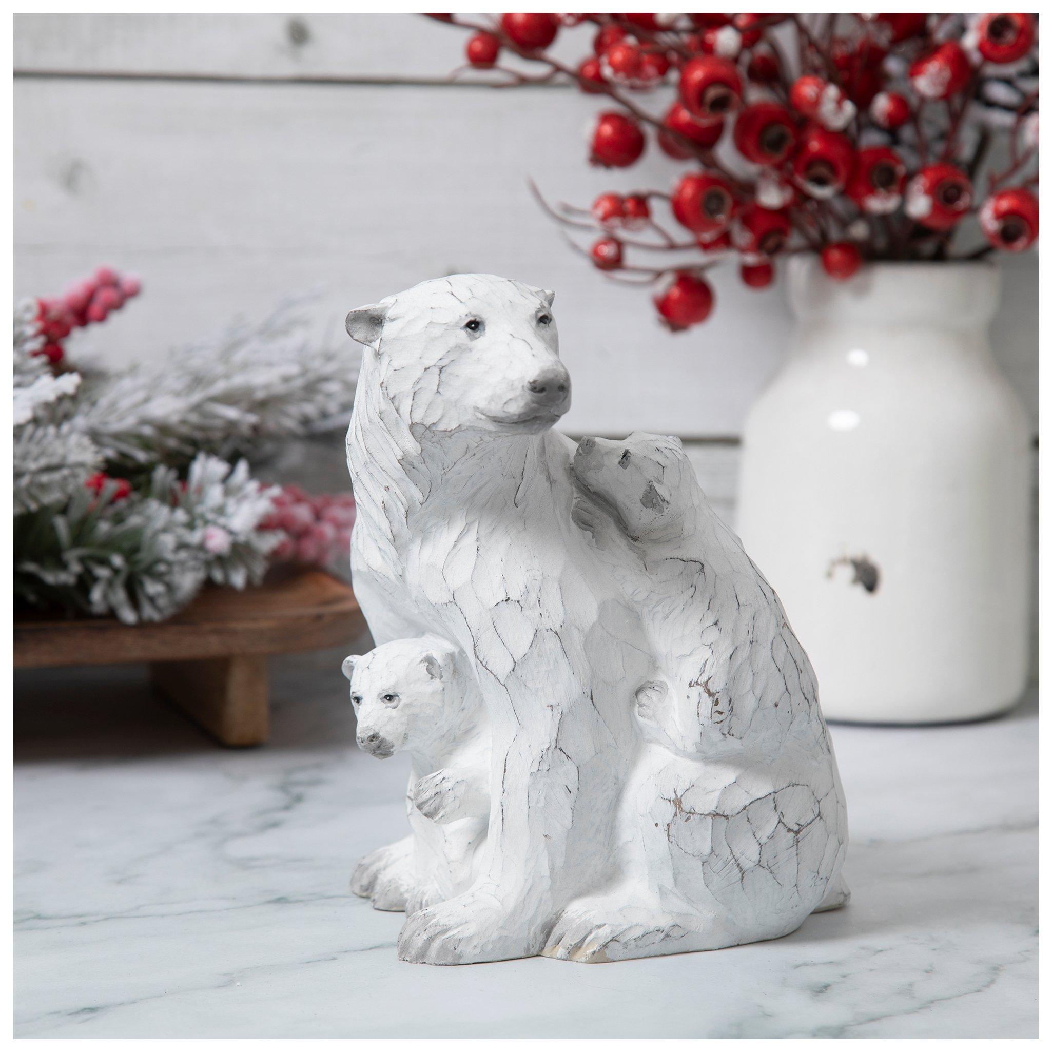Carved Polar Bear & Cubs Figurine | Hobby Lobby | 5581988