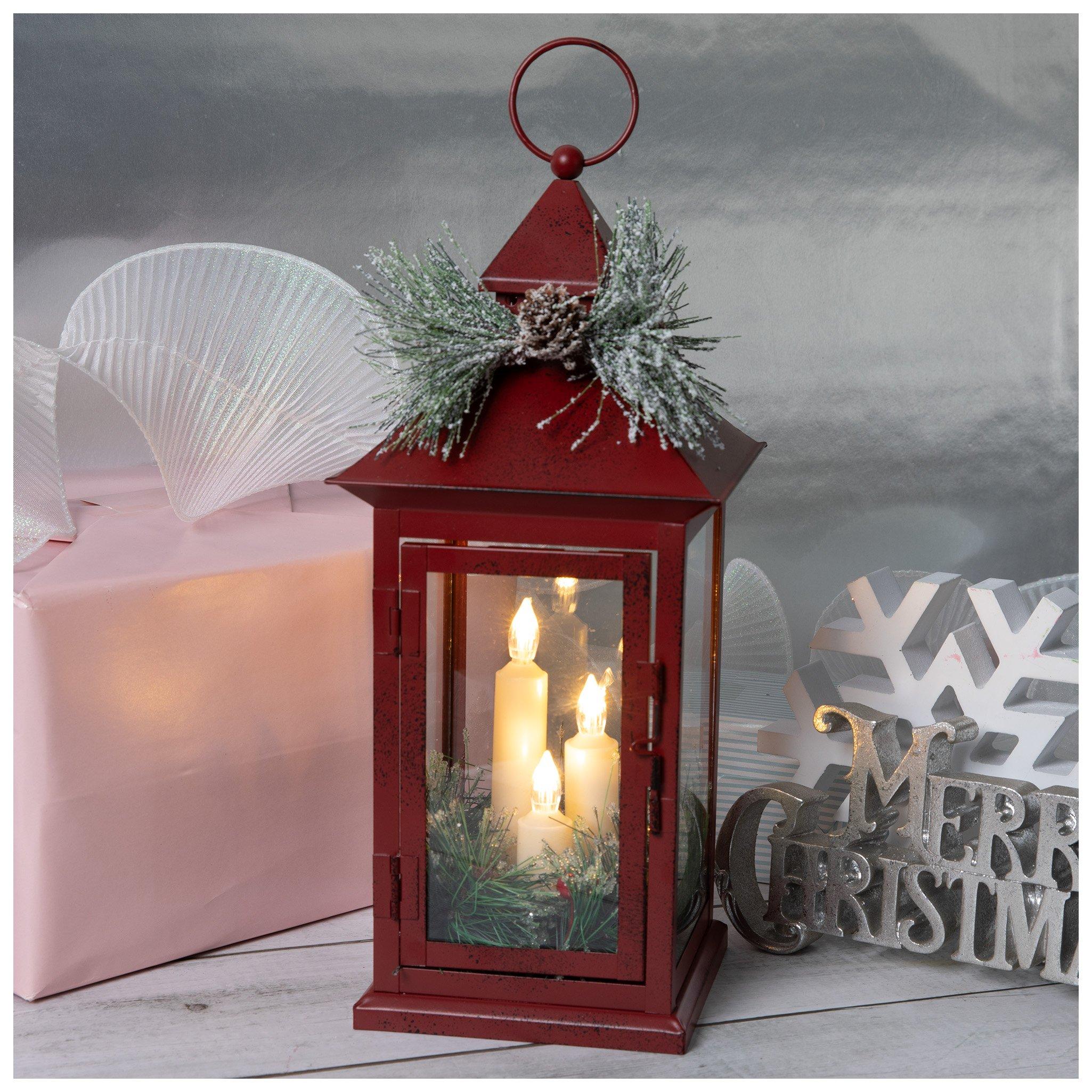 Red Pine & Berry LED Lantern | Hobby Lobby | 5583430