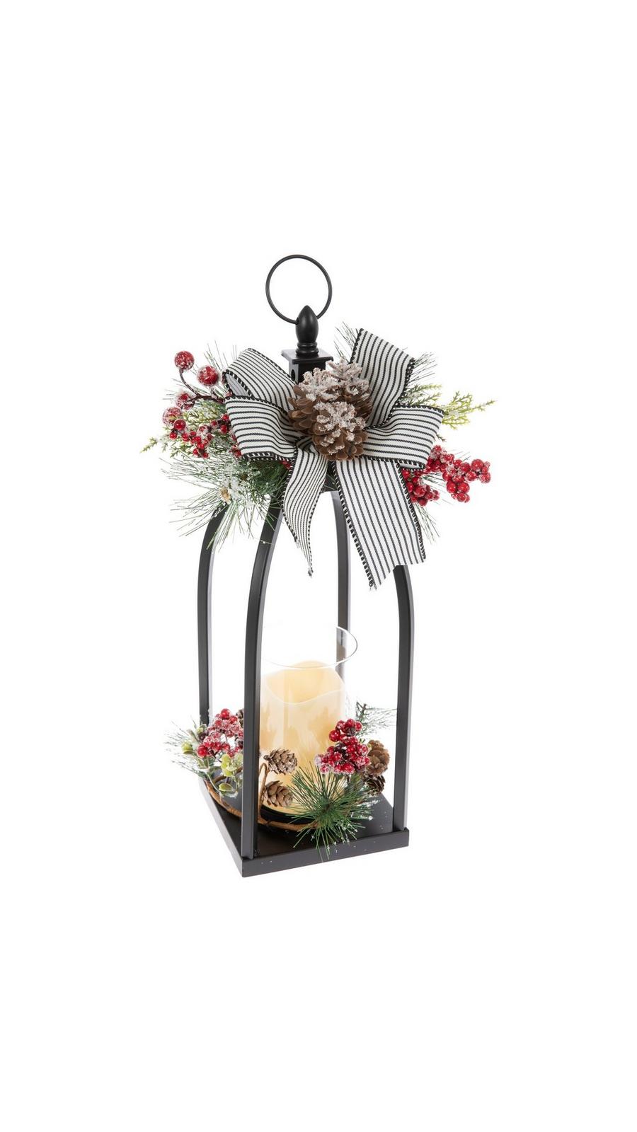 クリスマスセール一点限定　陳情令　肖戦　応援ツール　戦字LEDライト　一点のみ Flocked Pinecone & Berry Metal LED Lantern | Hobby Lobby | 5583497