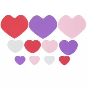 Iridescent Glittery Red, Pink, Purple, Hot Pink Puffy Foam Heart Stickers