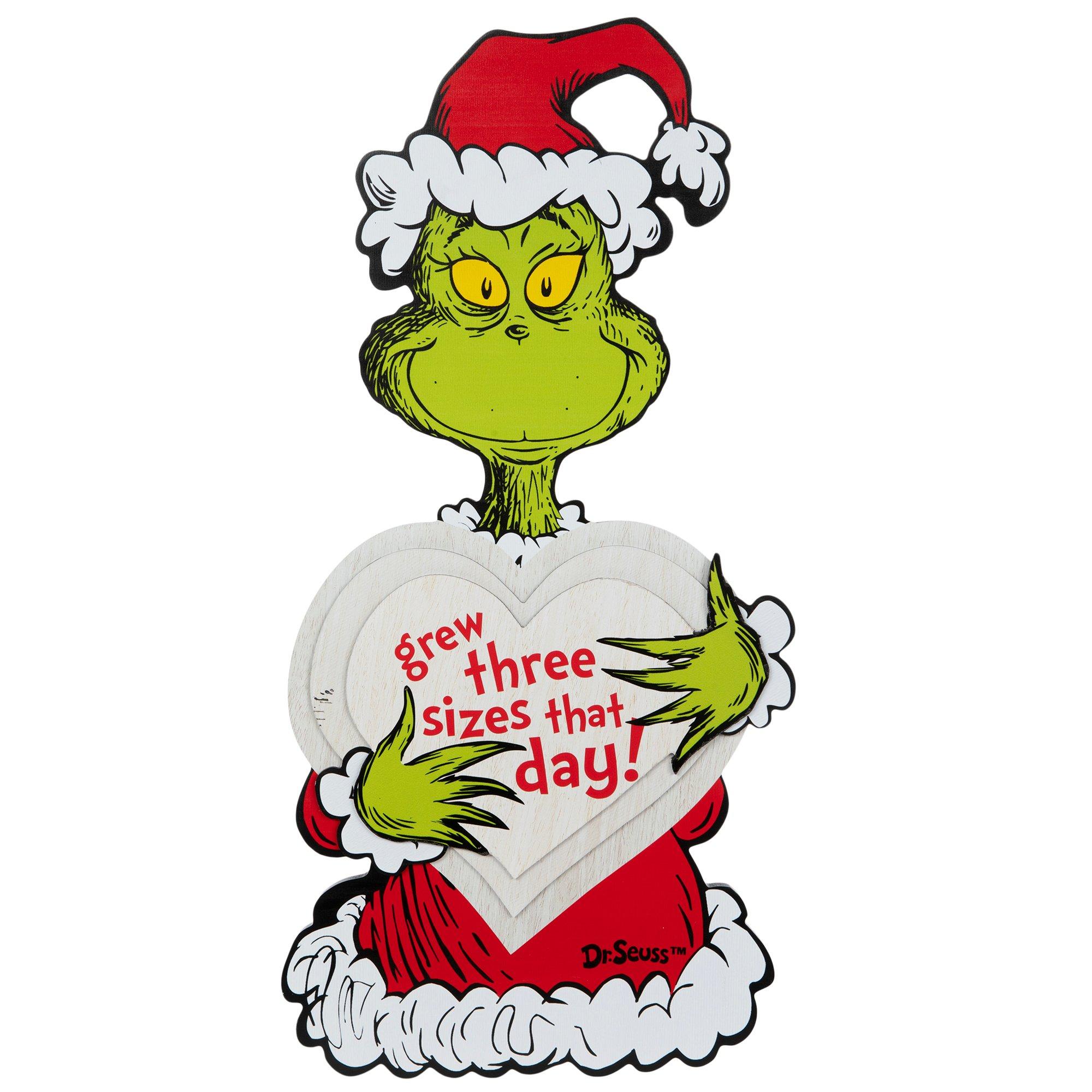 Grinch Heart Wood Wall Decor