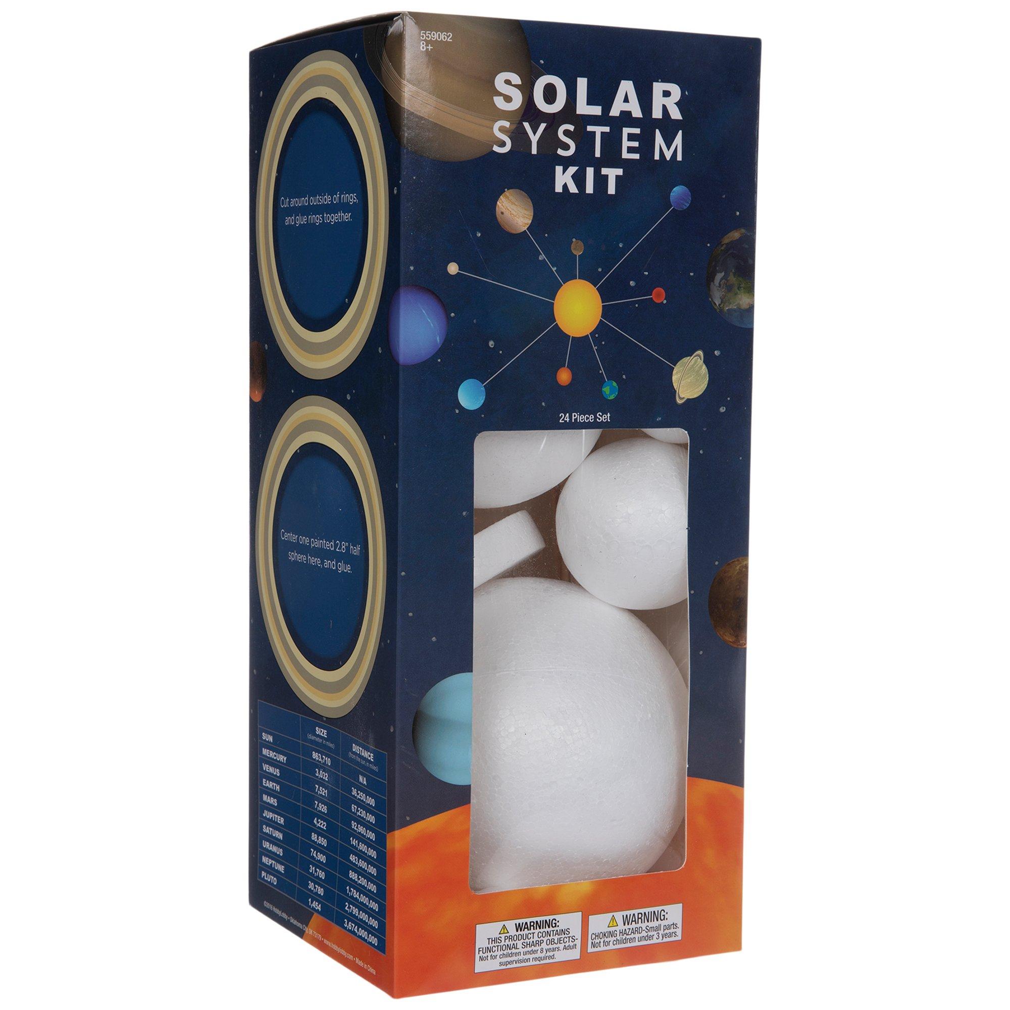 22 Piece 3D Solar System Model Kit for Crafts, Outer Space Science  Projects, White Polystyrene Foam Balls for Painting and Coloring, Spheres  and