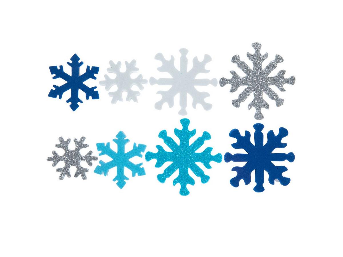 Autocollants Scrapbooking Noël K&Company - Flocons De Neige Bleu/Argent Pailletés