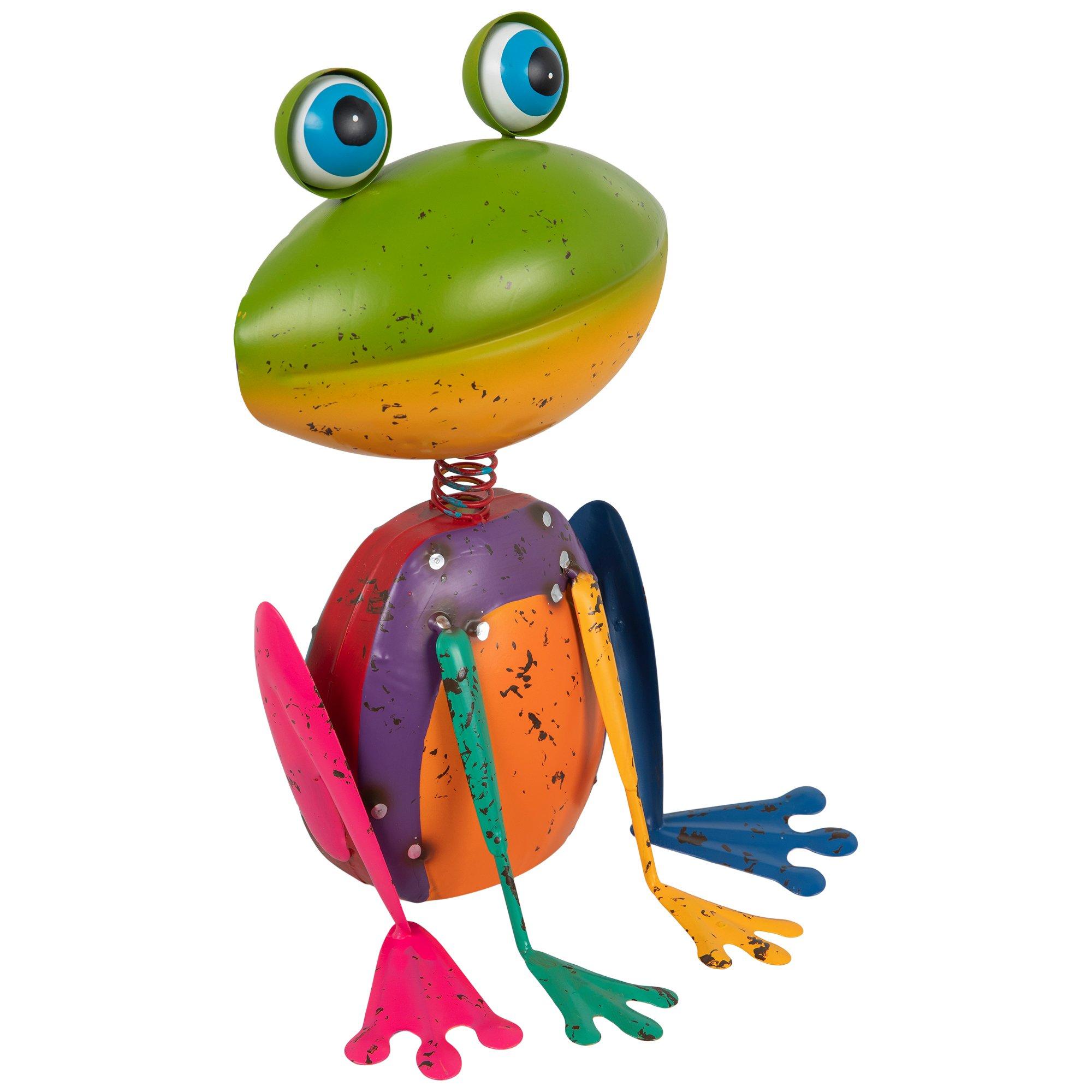 Multi-Color Distressed Wobble Head Metal Frog | Hobby Lobby